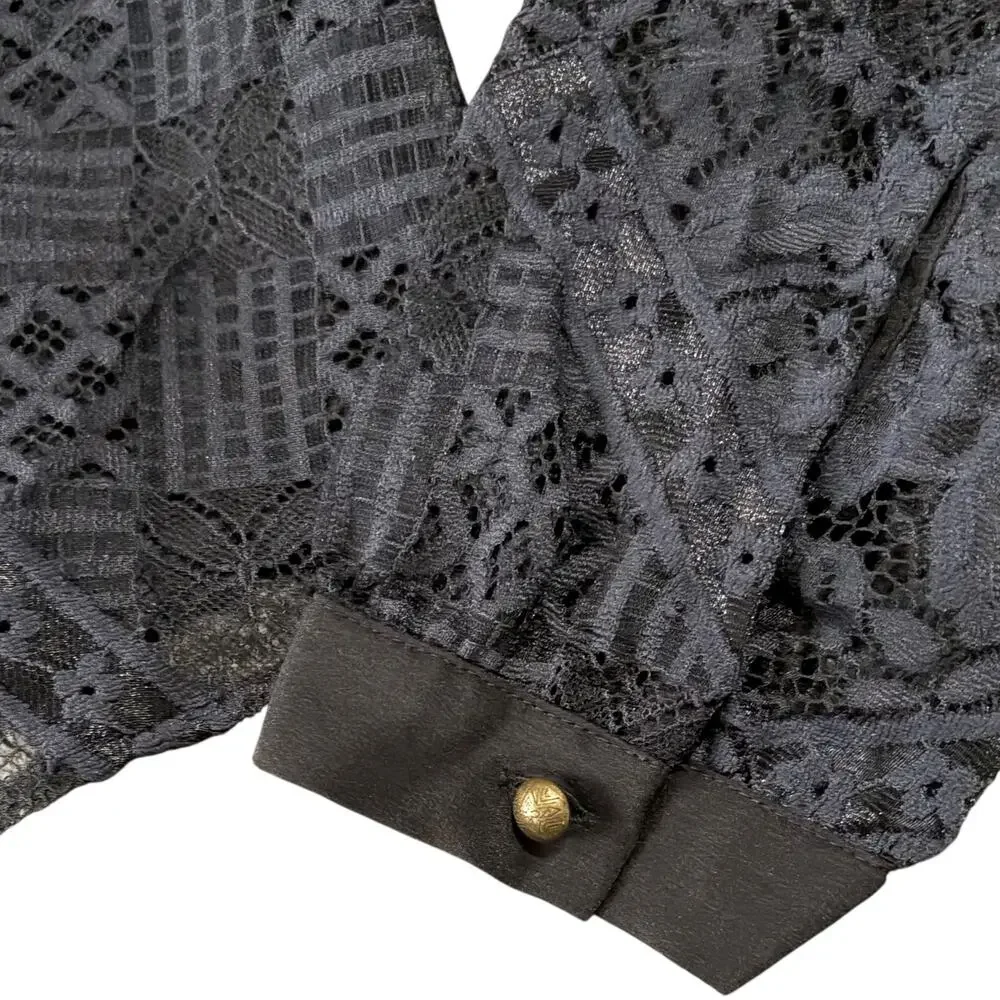 Twelfth Street Cynthia Vincent Womens Lace Long Sleeve Dark Romantic Vamp XS/S*